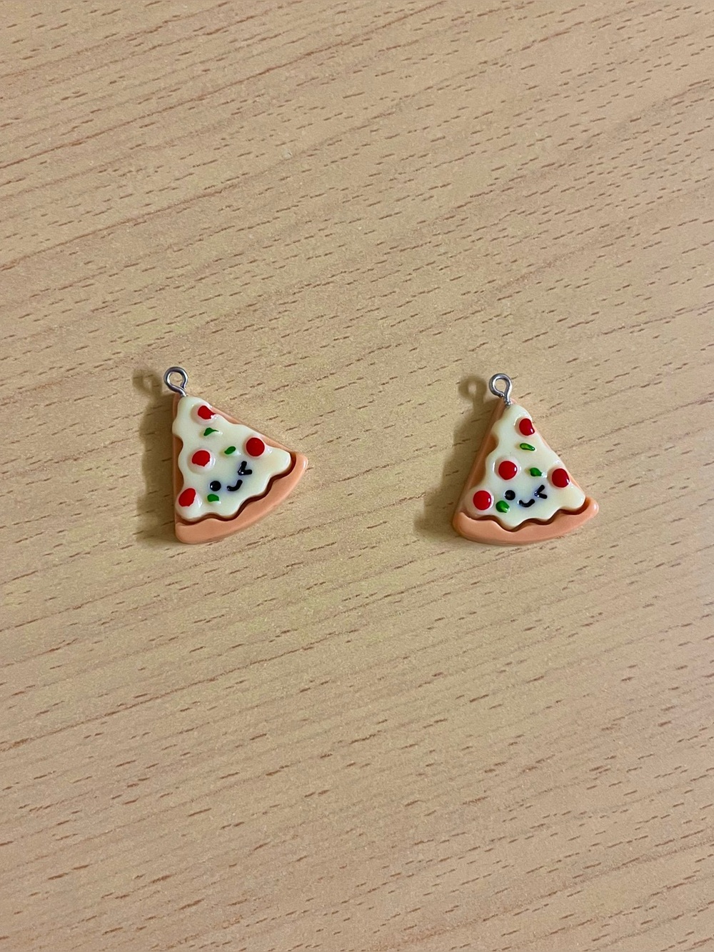 Pizza Slice Silver Plated Charms DIY Jewelry Earrings Necklace Accessory